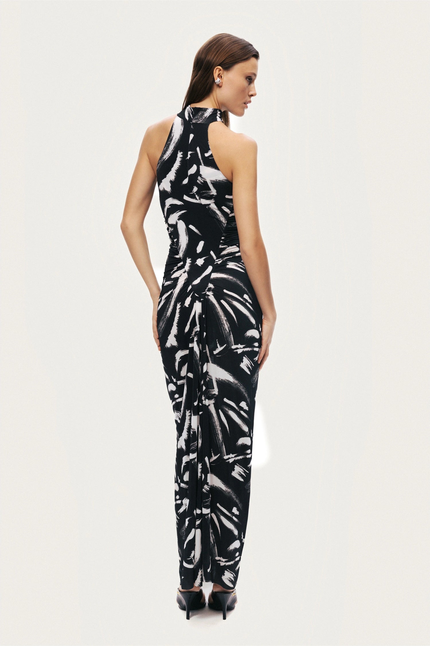 Printed Halter Maxi Dress