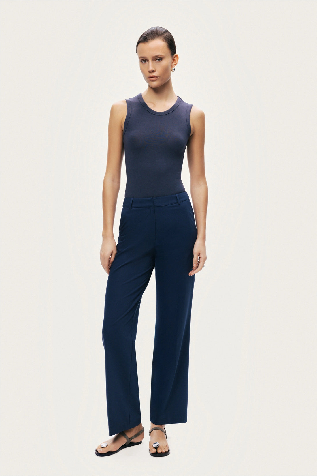 Tailored Straight-Leg Pants