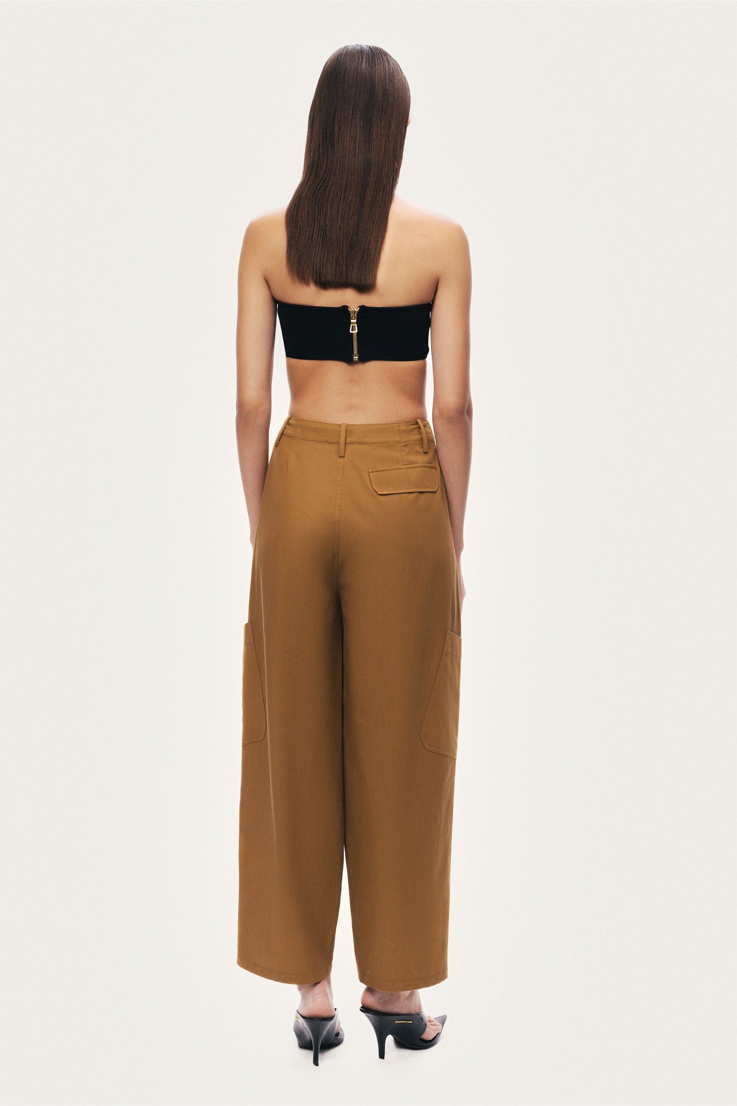 High-Waisted Cargo Pocket Pants