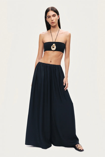 Elasticated Wide-Leg Pants