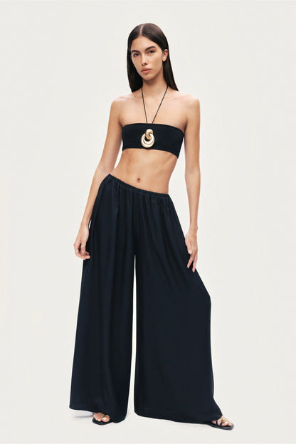 Elasticated Wide-Leg Pants