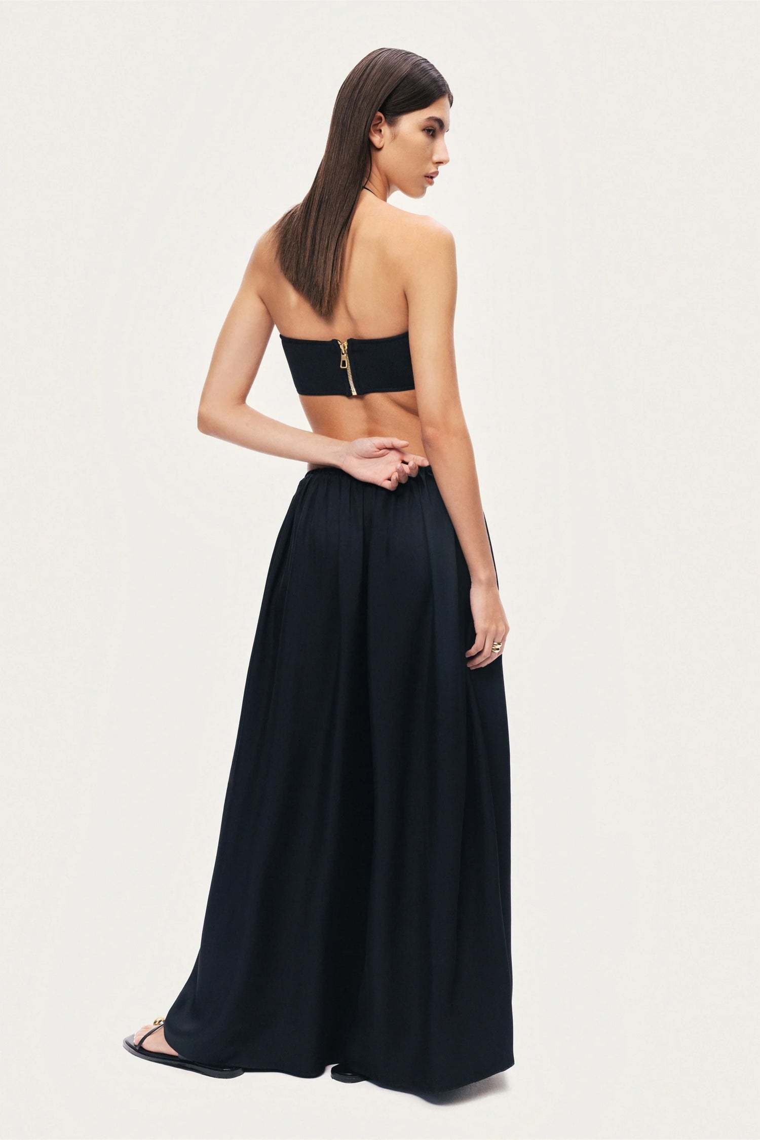 Elasticated Wide-Leg Pants