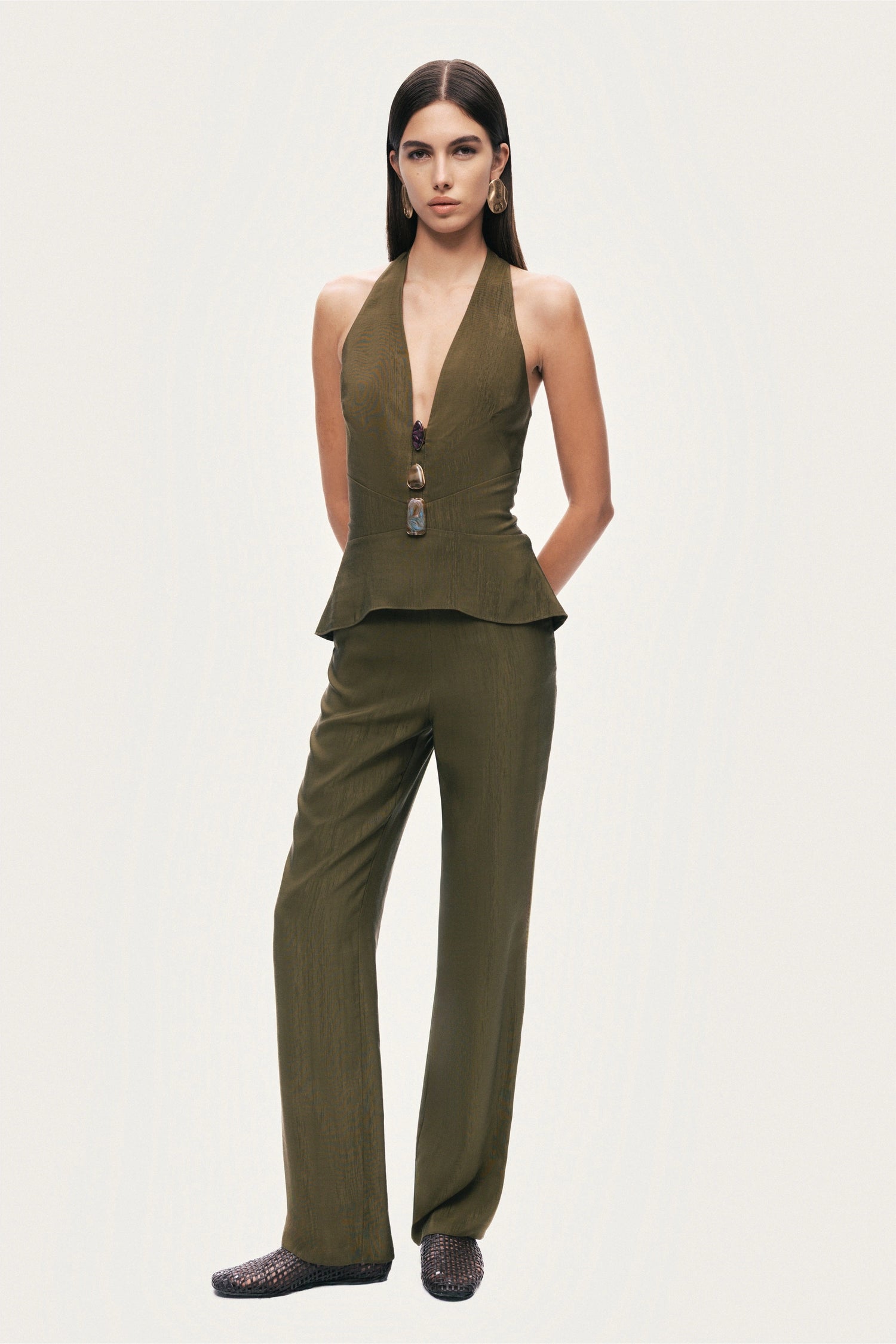 Straight-Leg Tailored Pants