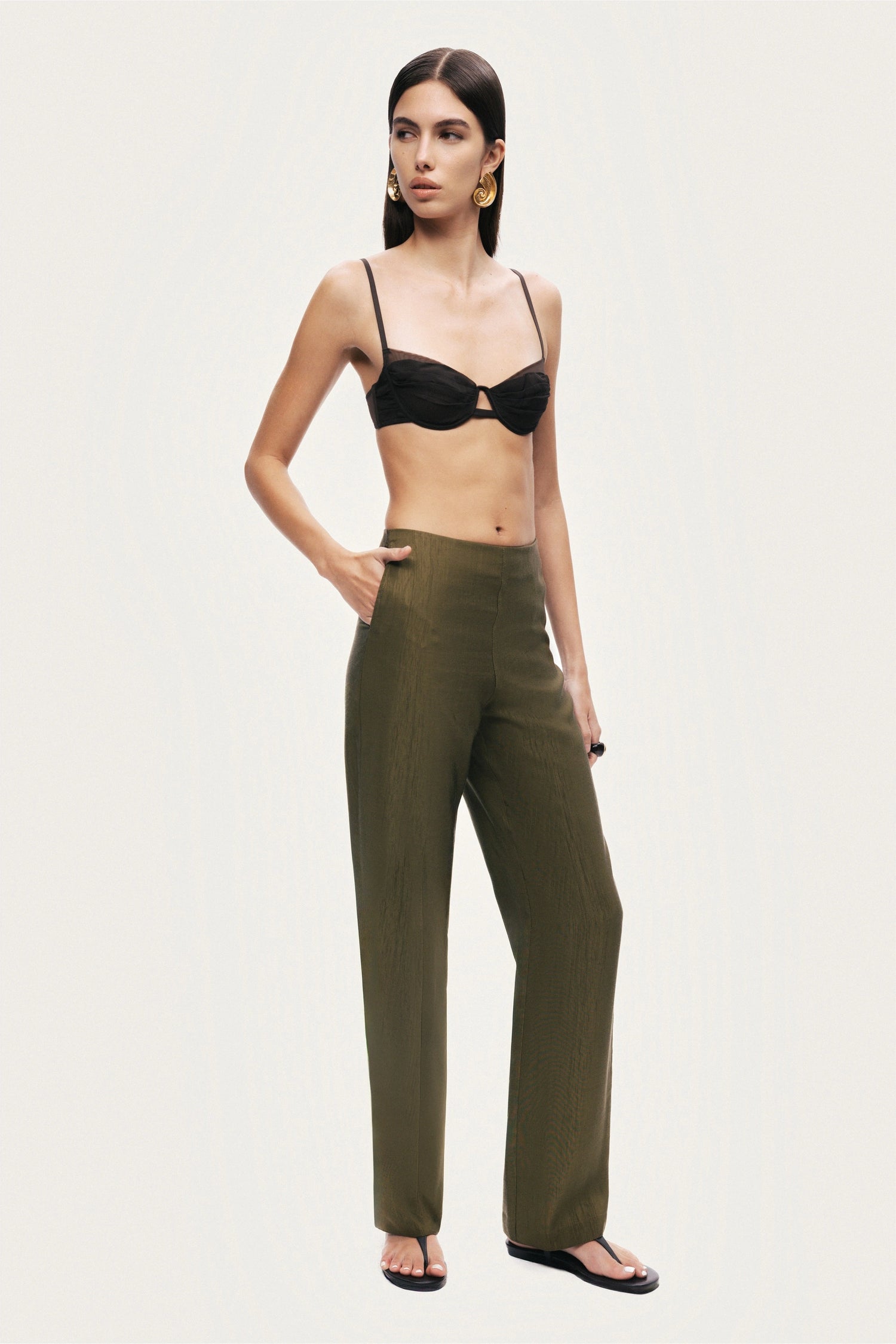 Straight-Leg Tailored Pants