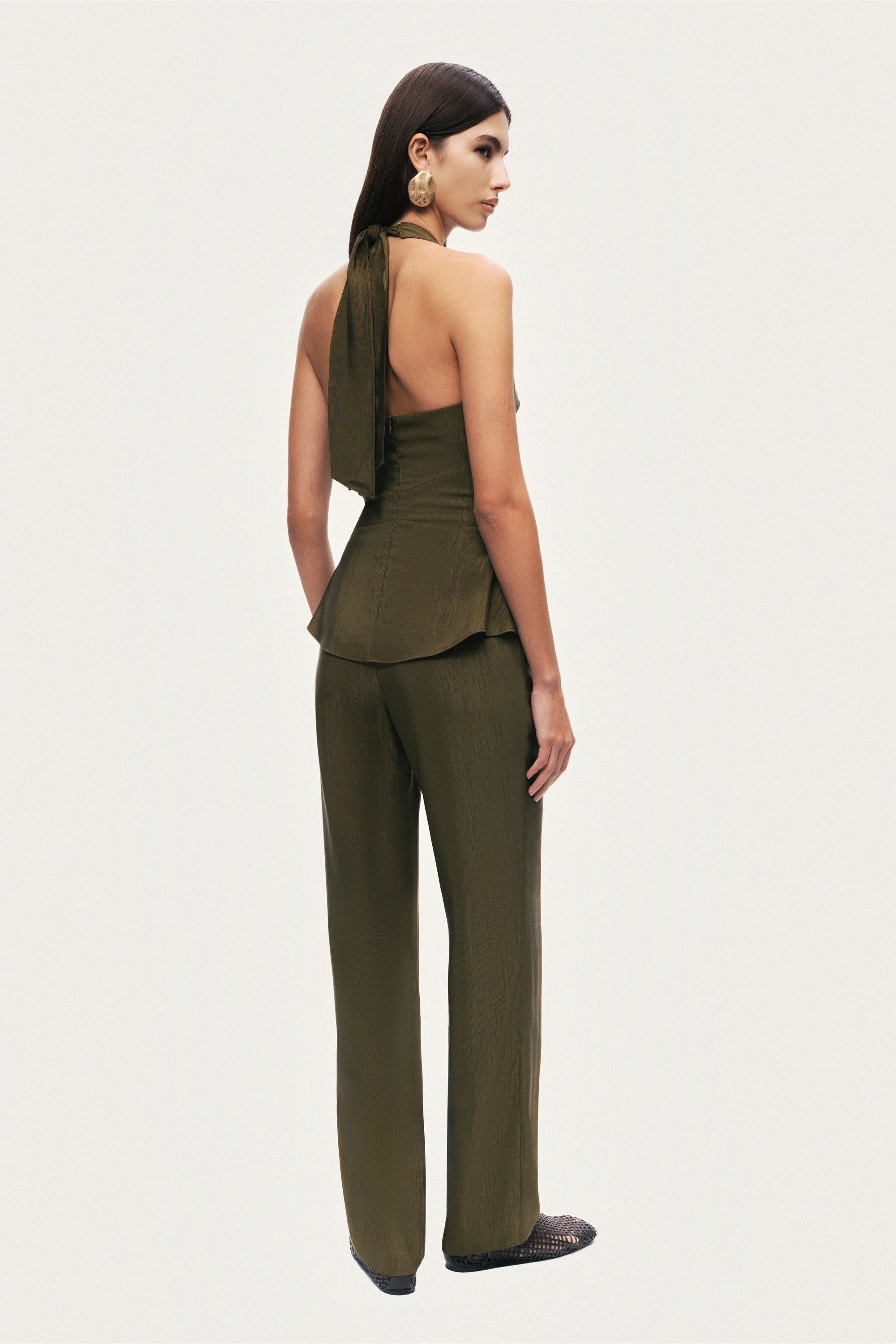 Straight-Leg Tailored Pants