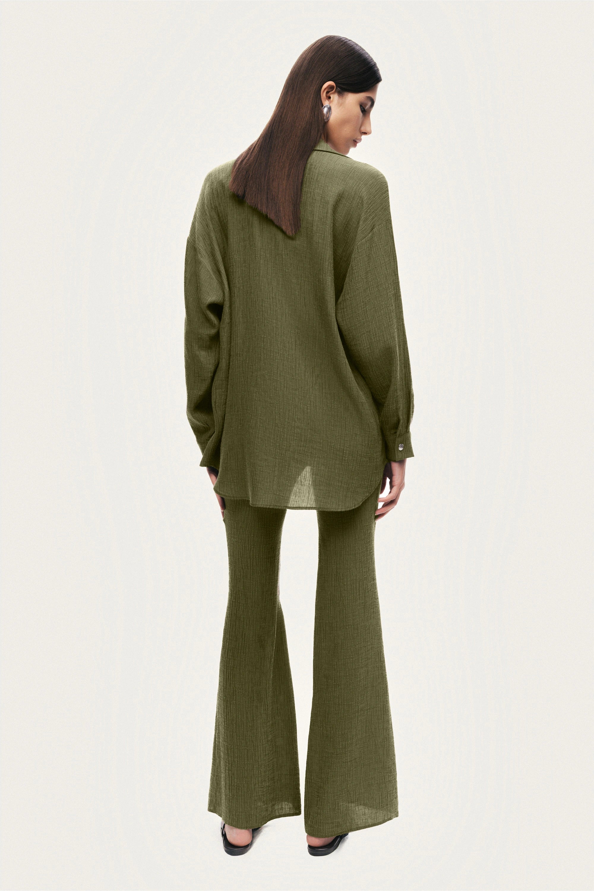 Flared High-Waist Pants