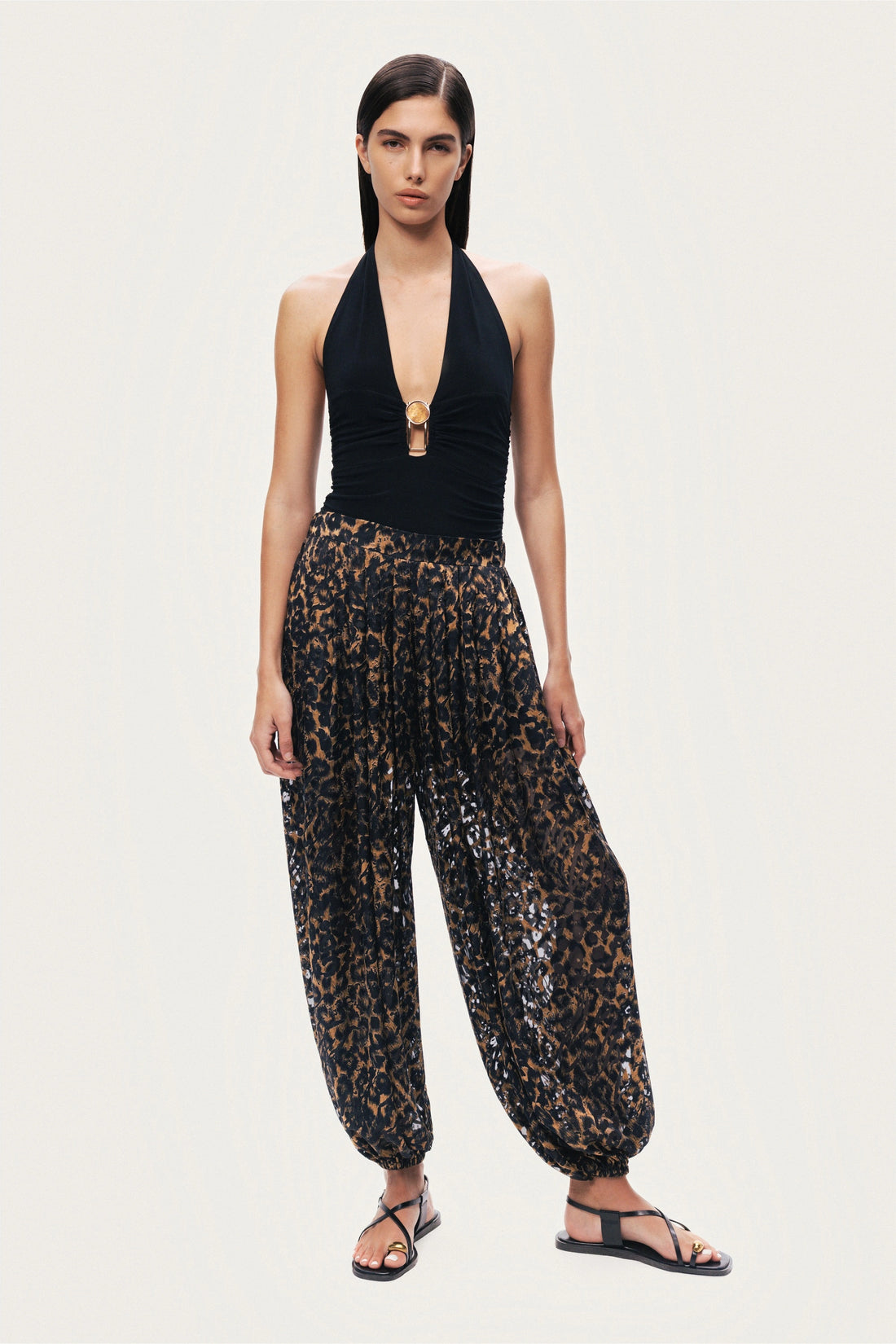 Printed Relaxed Balloon-Leg Pants