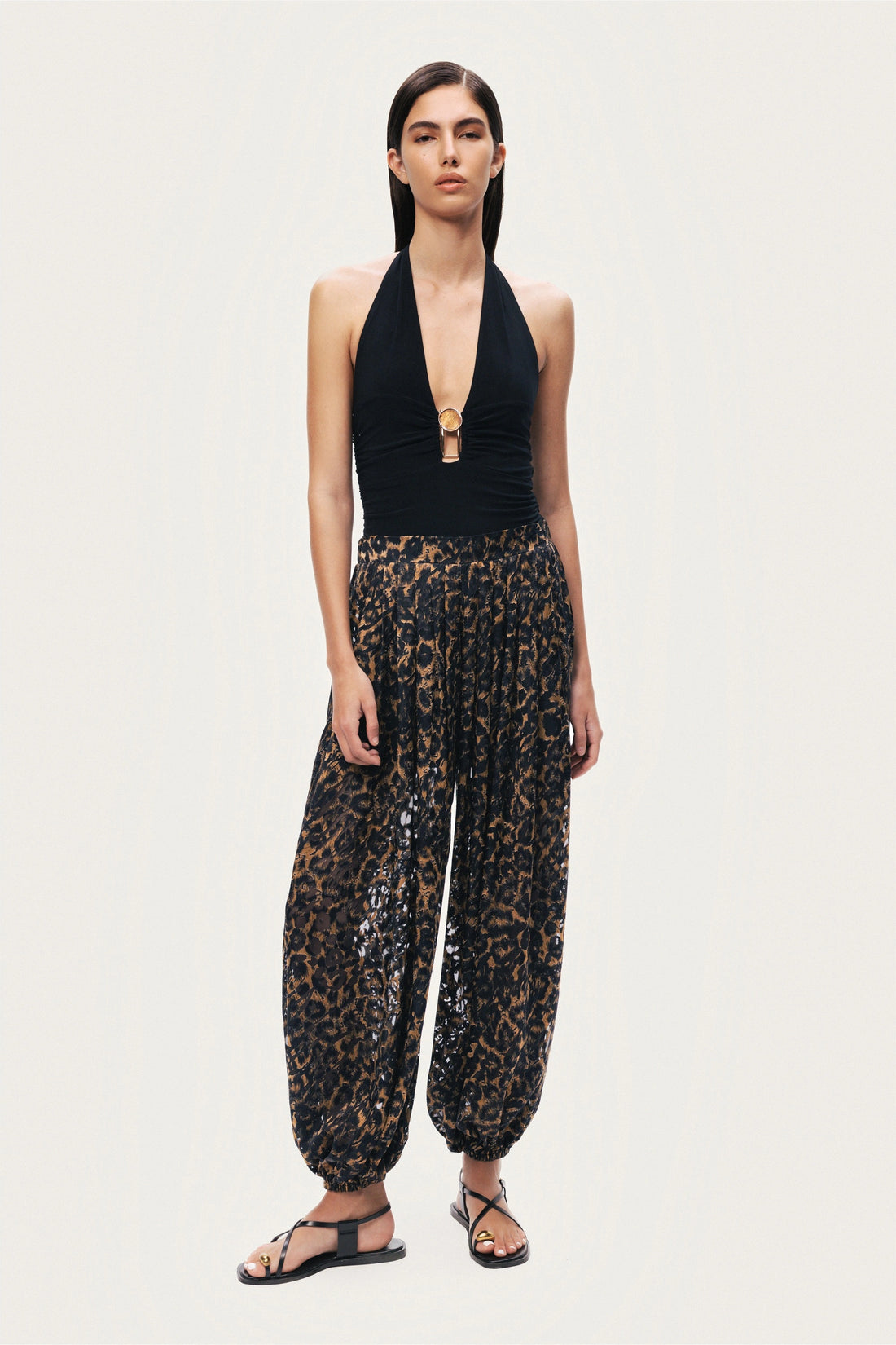 Printed Relaxed Balloon-Leg Pants