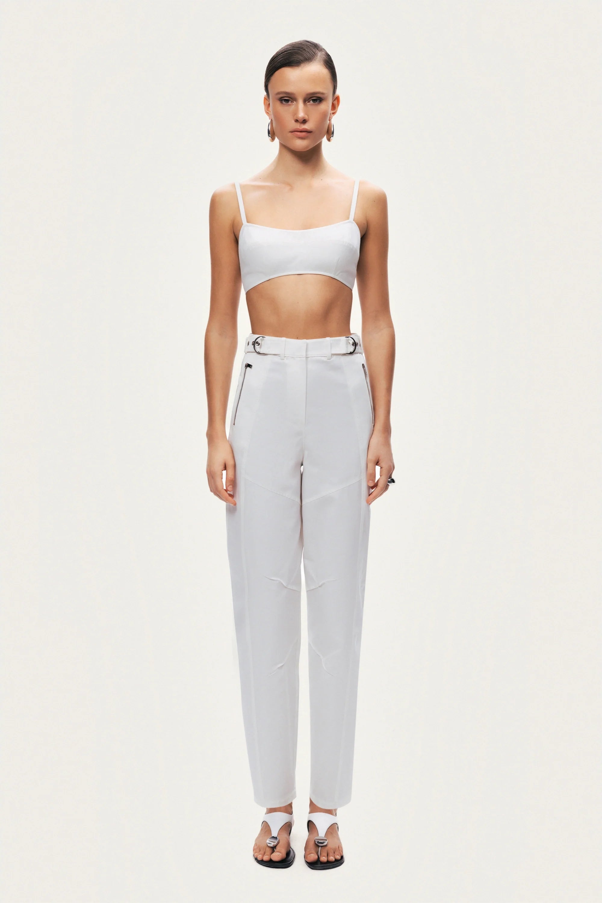 High-Waist Tailored Tapered Pants