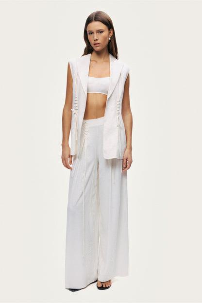 Lace-Up Wide-Leg Pants