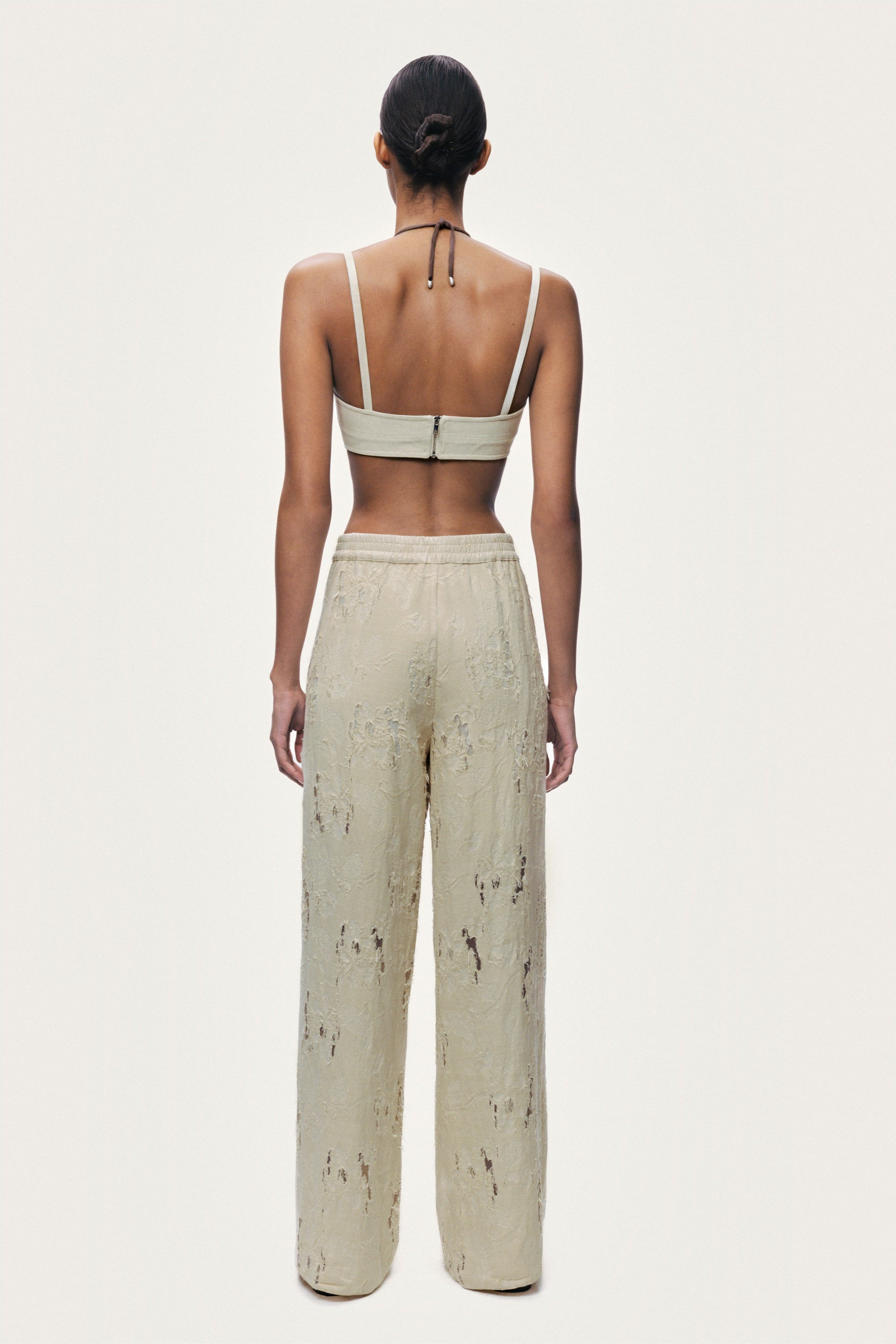 Jacquard Wide-Leg Trousers