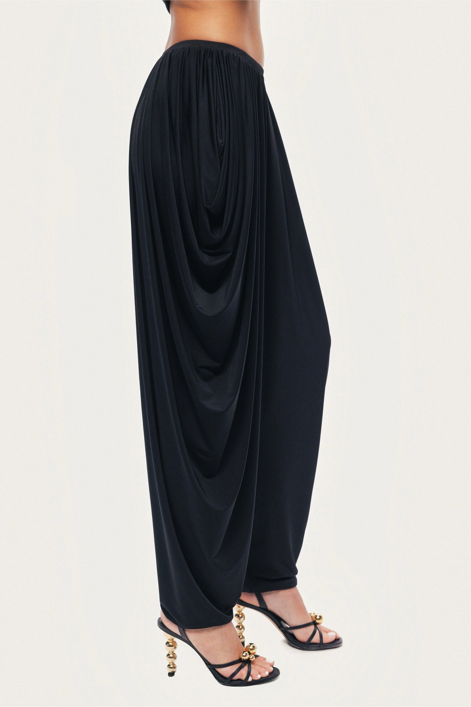 Draped Relaxed-Fit Pants