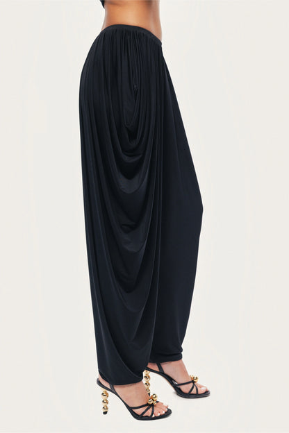 Draped Relaxed-Fit Pants