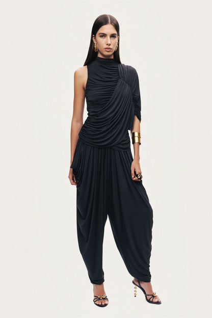 Draped Relaxed-Fit Pants