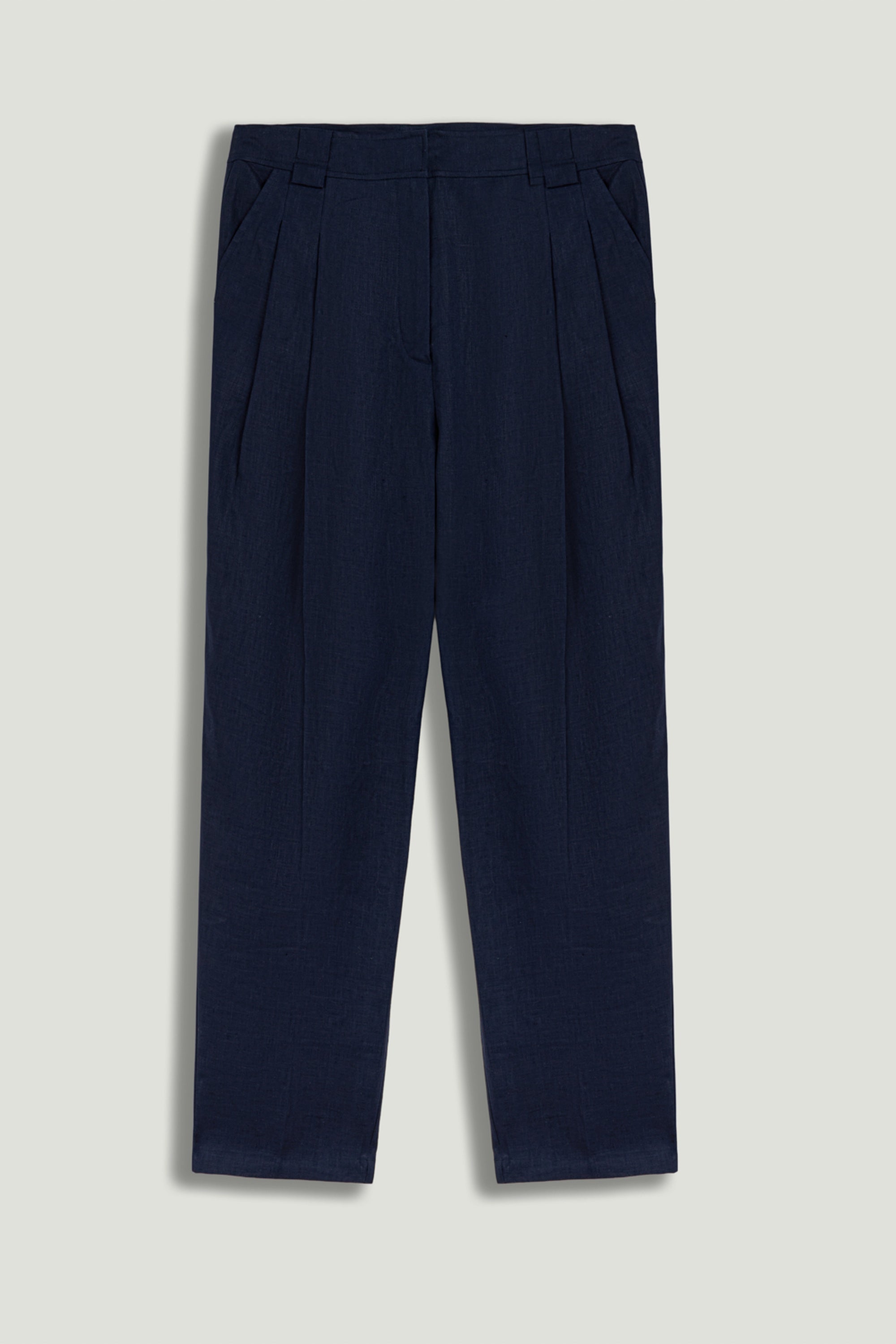 Pleat Front Tapered Trousers