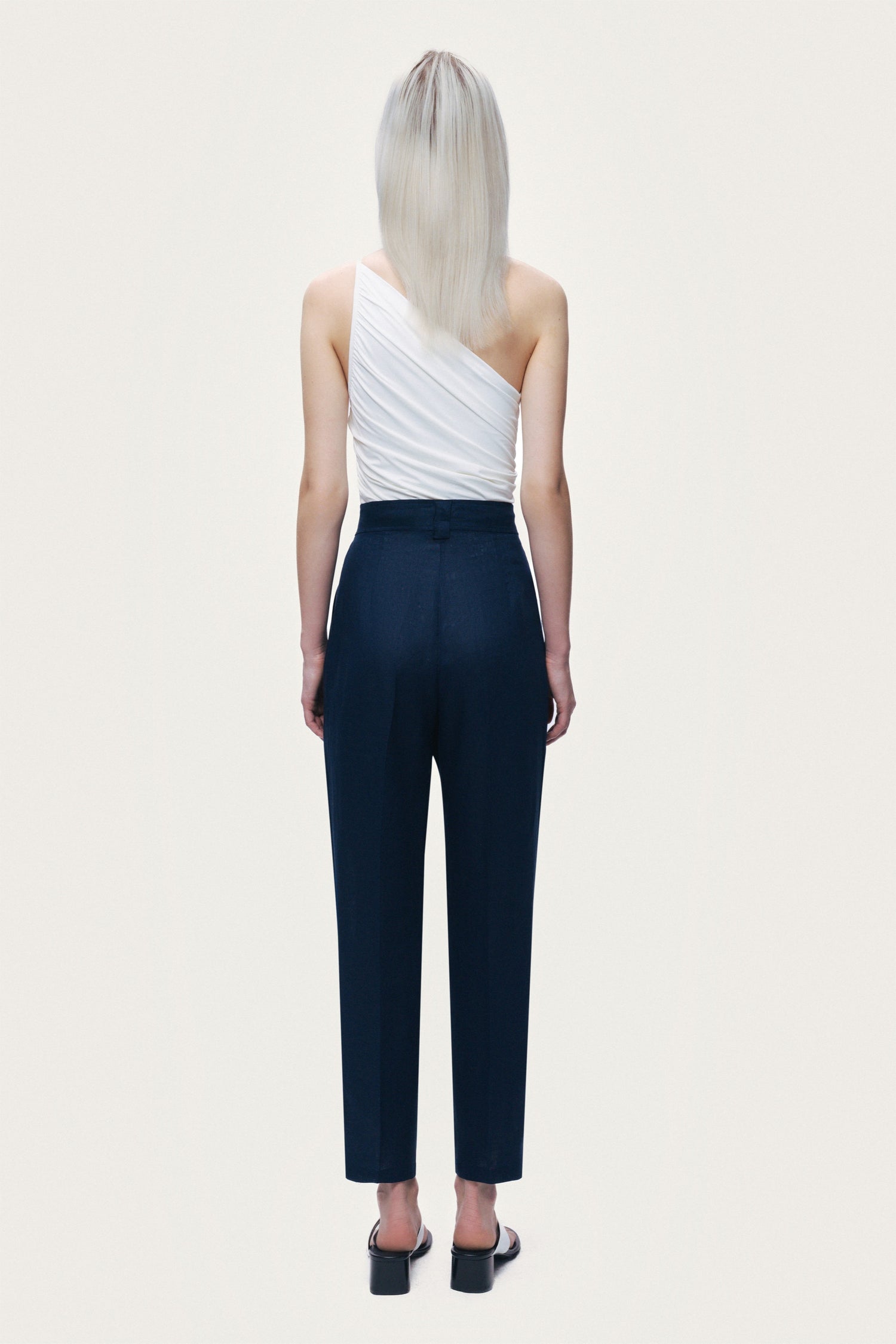 Pleat Front Tapered Trousers