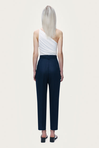 Pleat Front Tapered Trousers