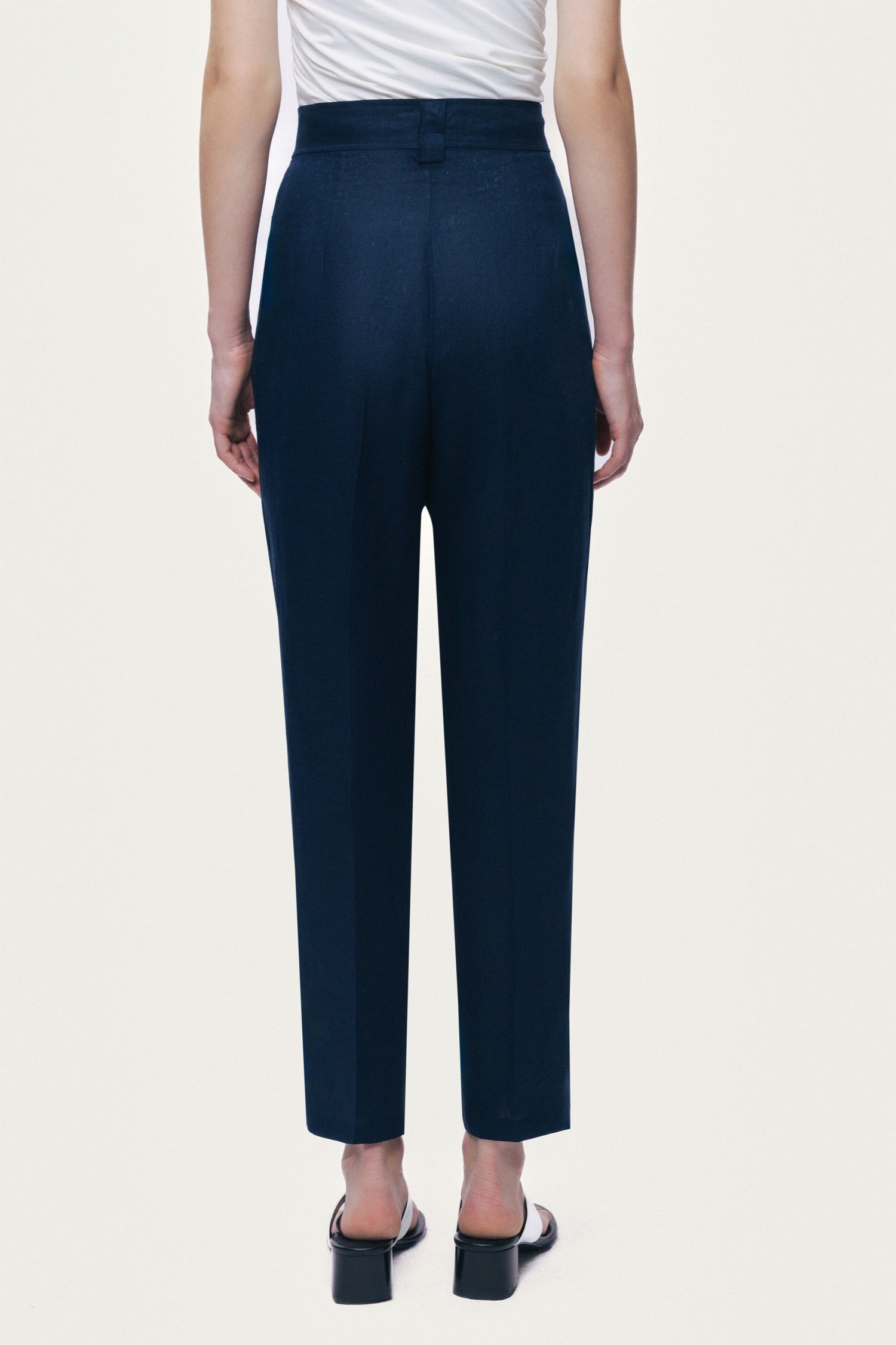 Pleat Front Tapered Trousers