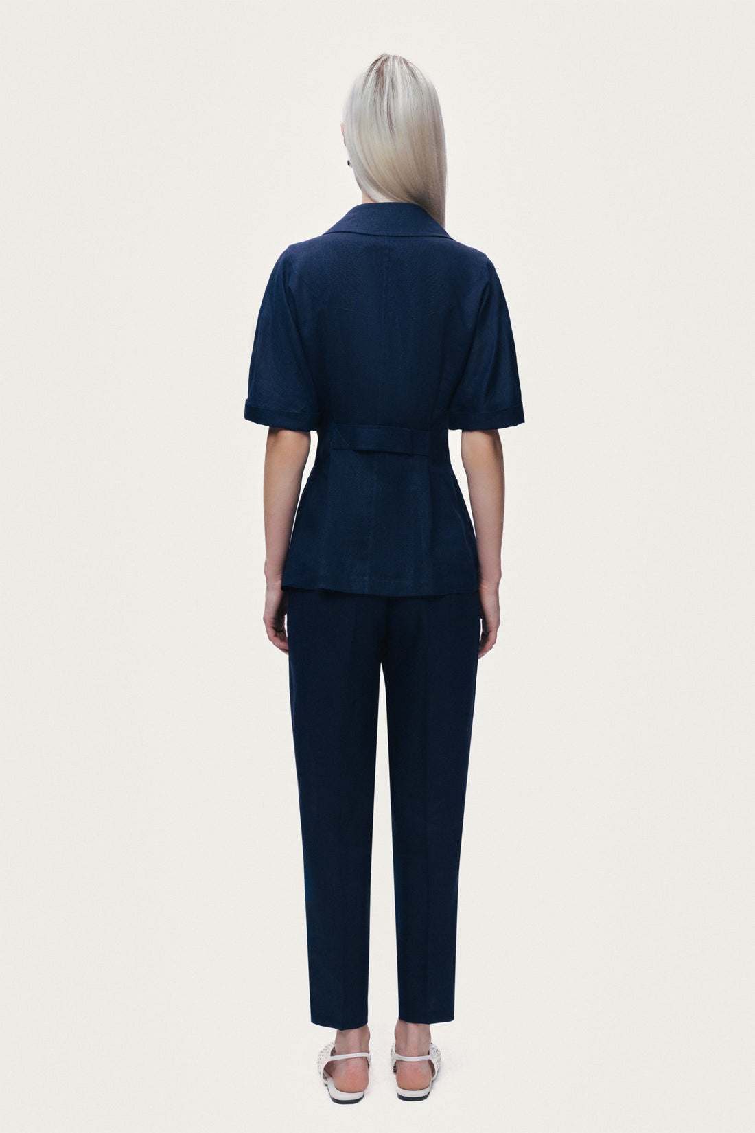 Pleat Front Tapered Trousers