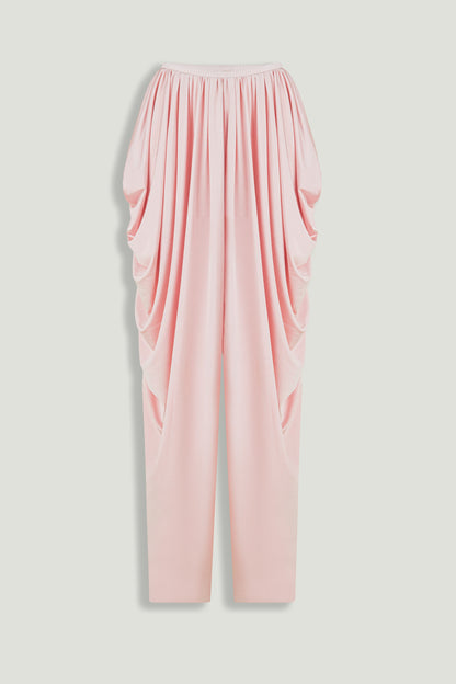 Blush Pink Draped Harem Trousers