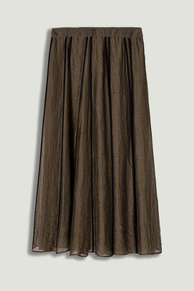 Sheer Pleated Midi Skirt – Nocturne