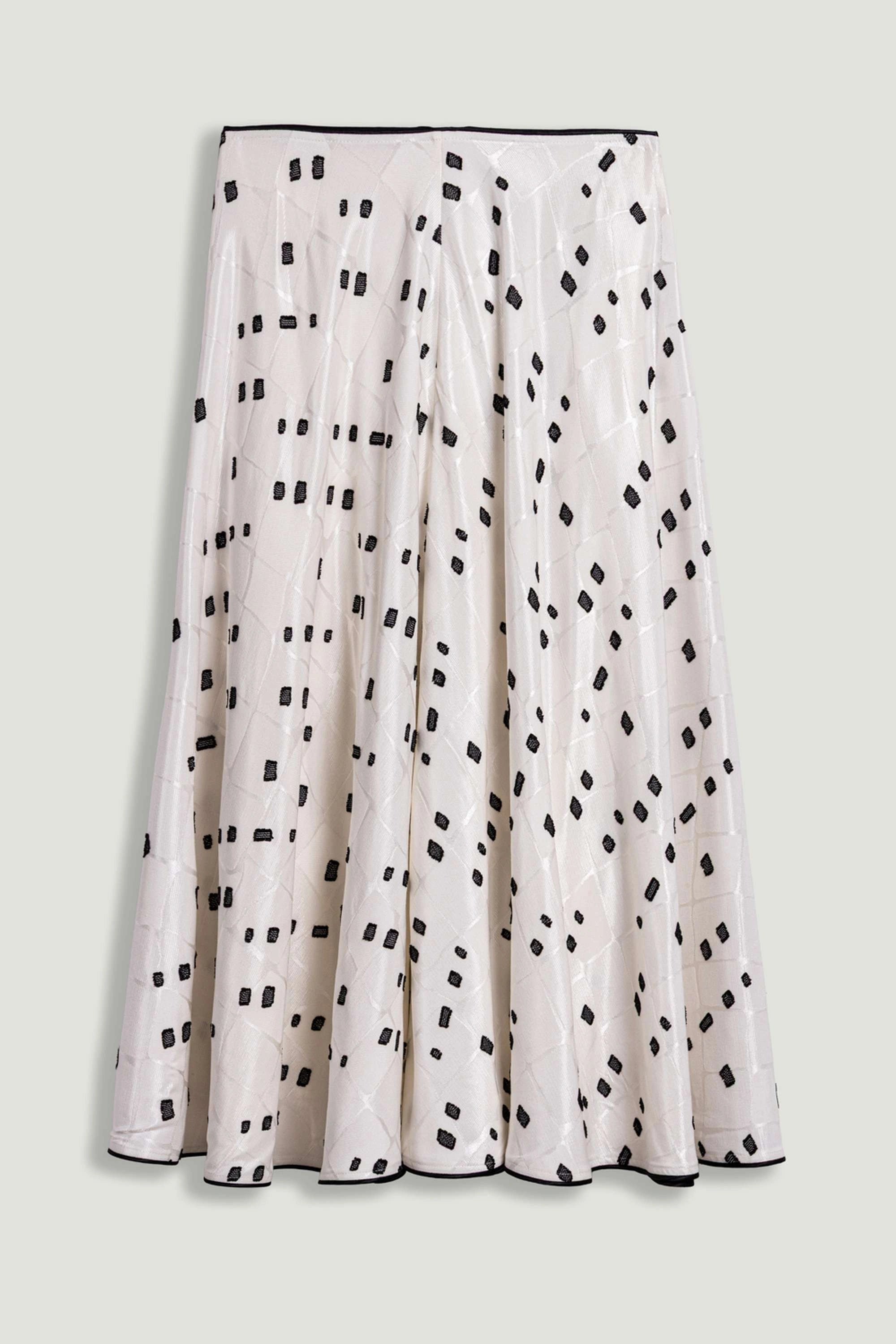 Black and White Printed Midi Skirt