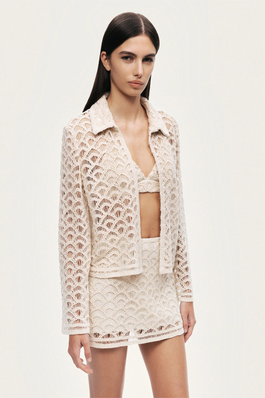 High-Waisted Lace Mini Skirt