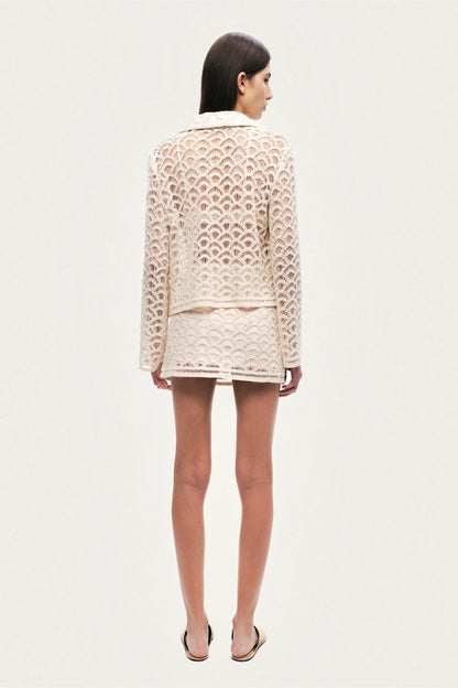 High-Waisted Lace Mini Skirt