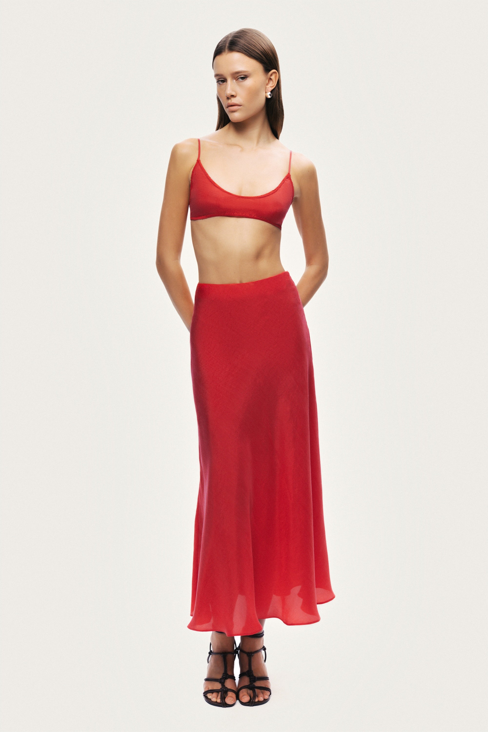 Pleated Midi Skirt