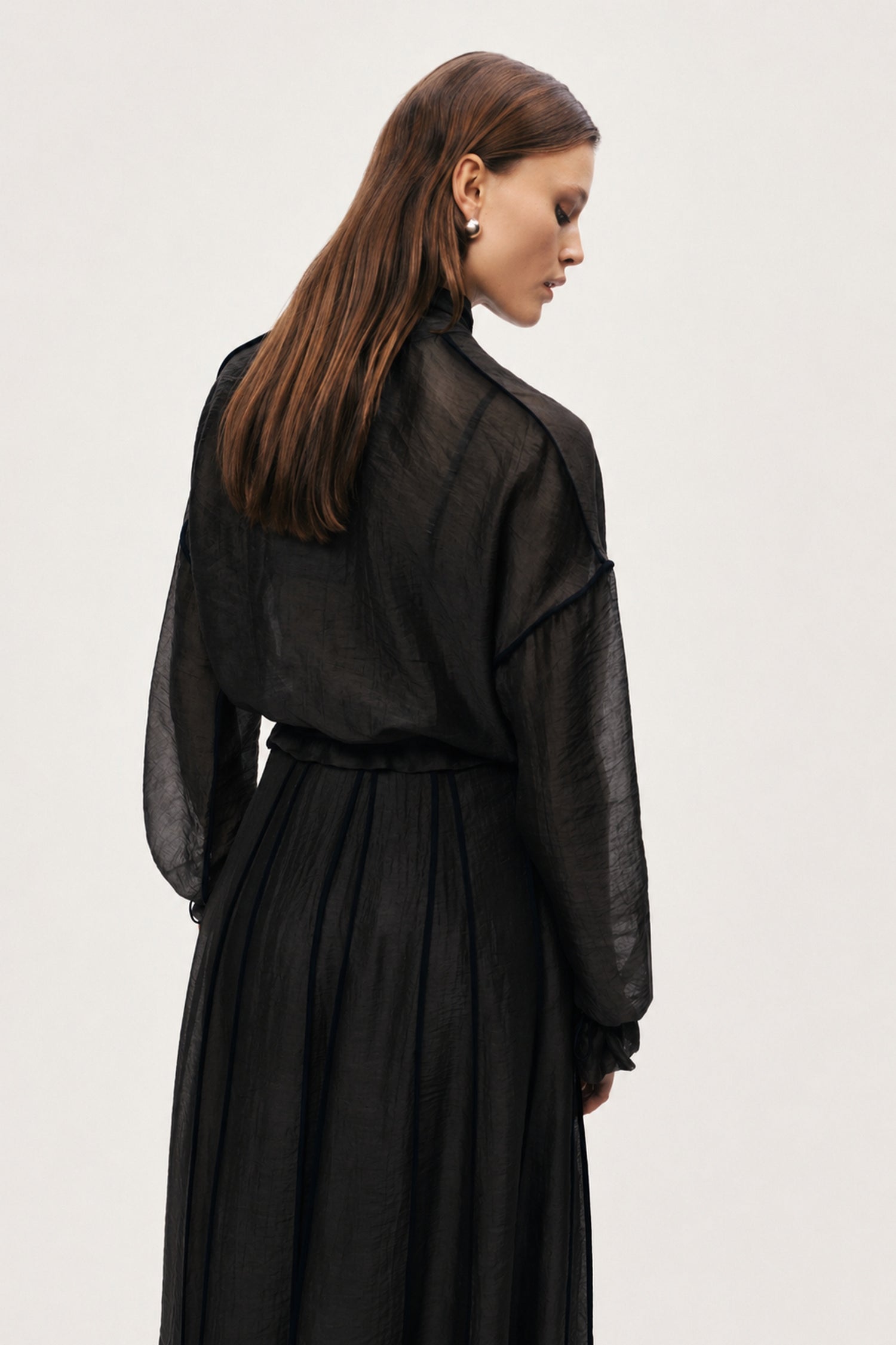 Braid-Trim Sheer Jacket