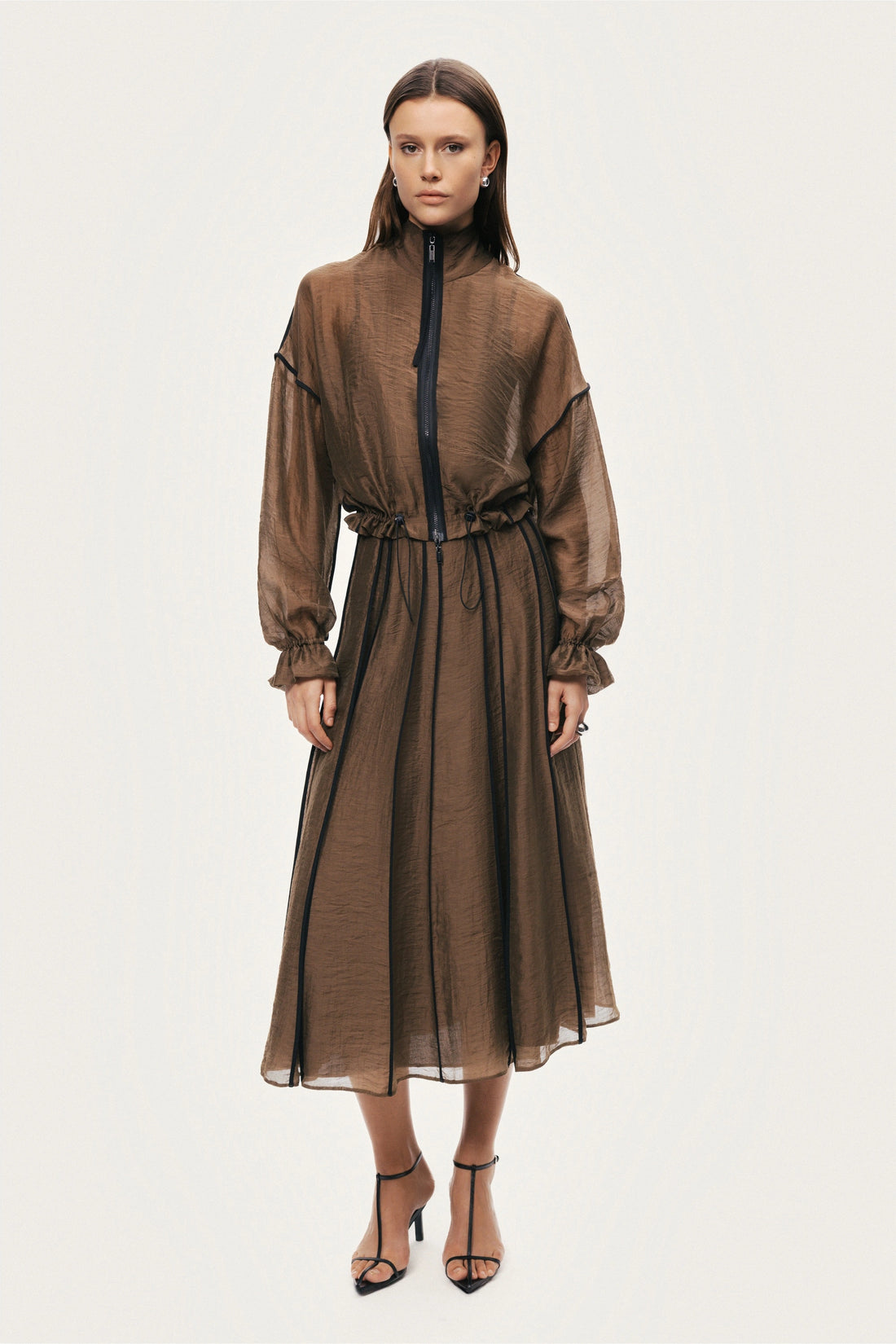 Sheer Zip-Front Jacket