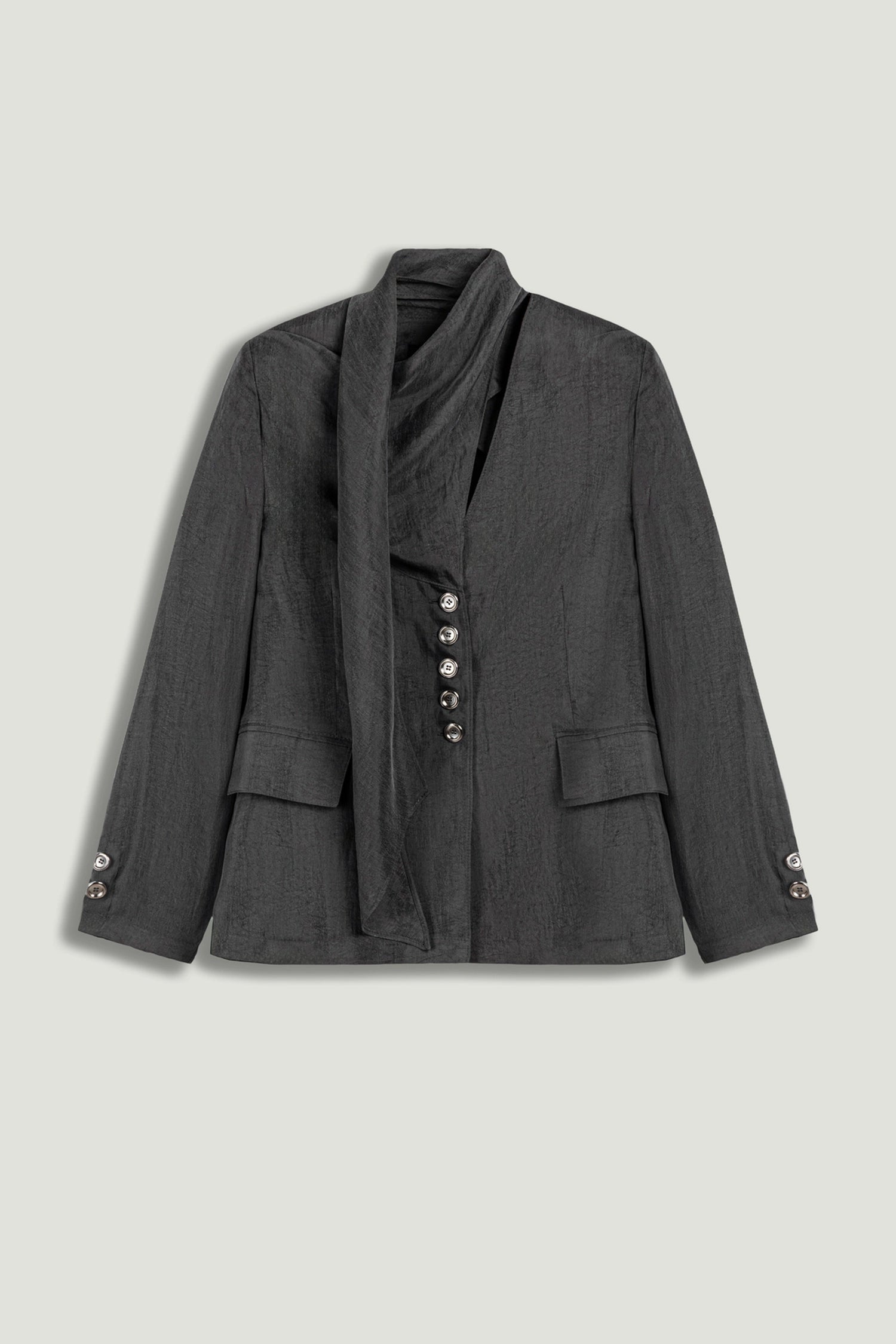 Asymmetrical Draped Tailored Jacket