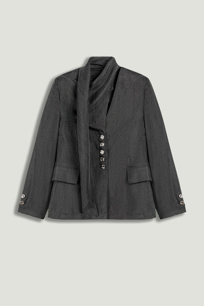 Asymmetrical Draped Tailored Jacket