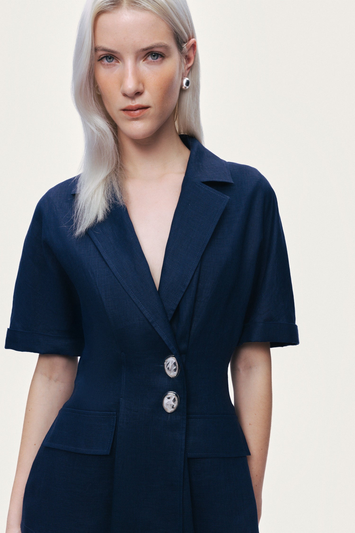 Short Sleeve Blazer Jacket