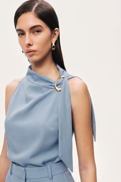 Embellished Stand Collar Blouse
