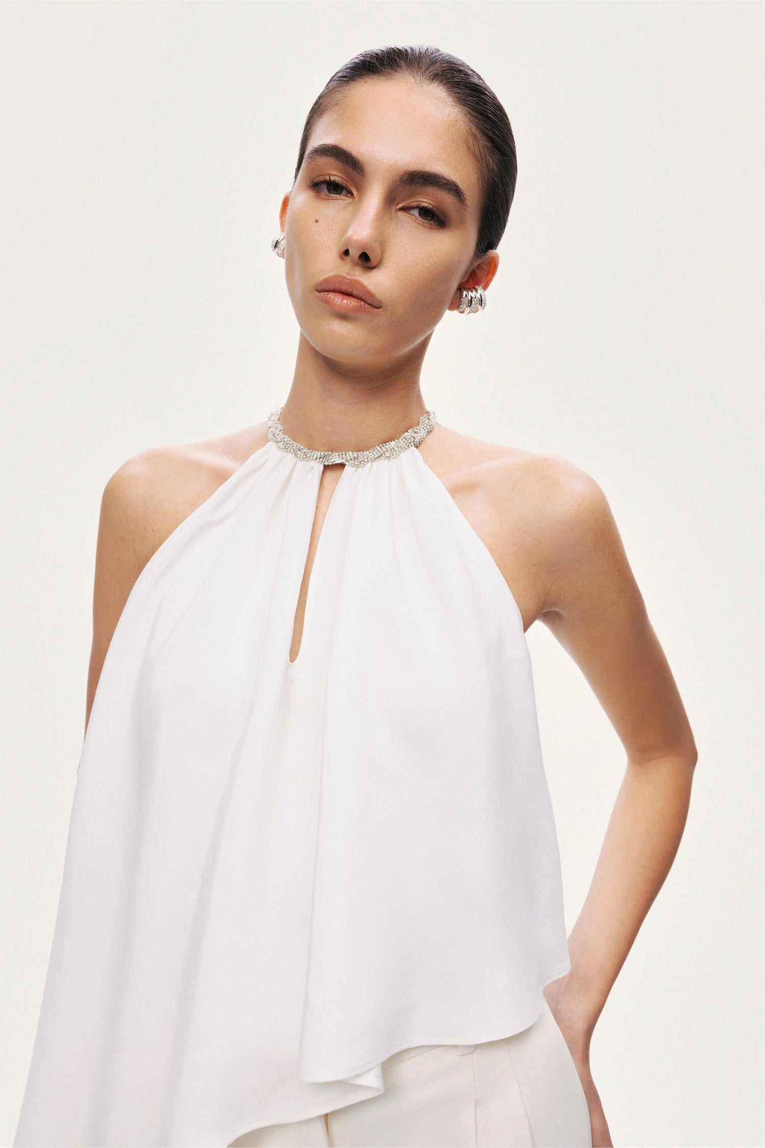 Embellished Halter Blouse