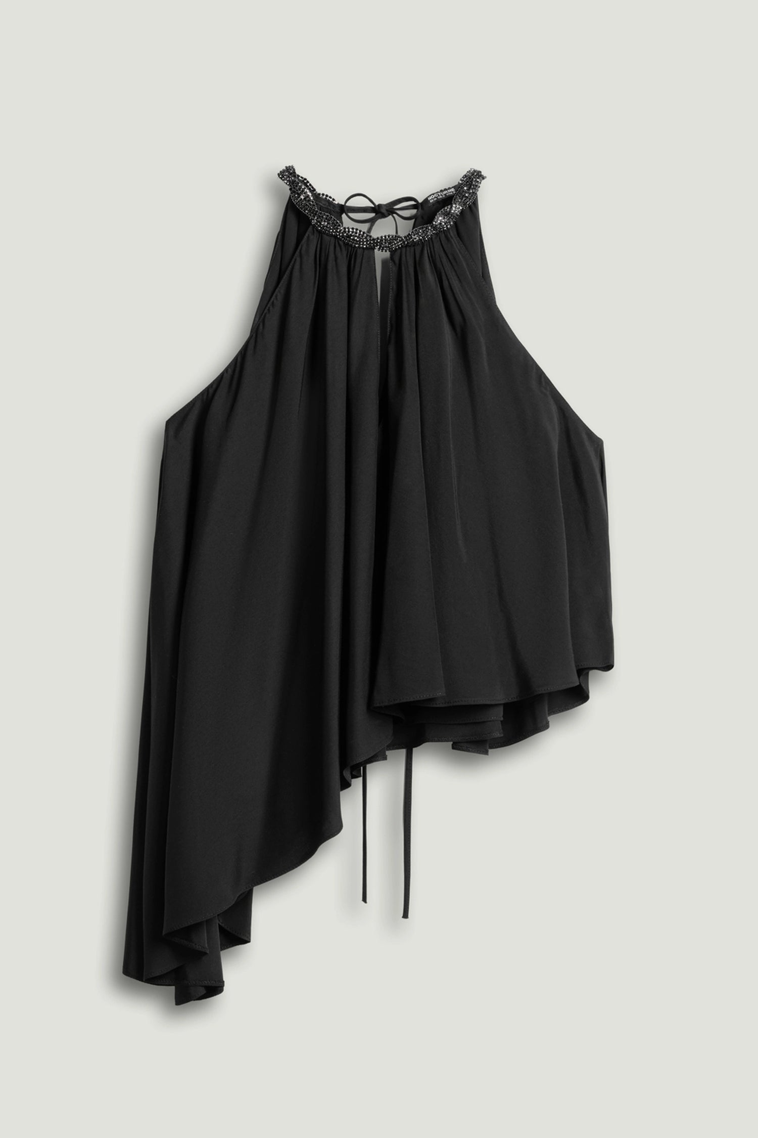 Black Embellished Halter Blouse