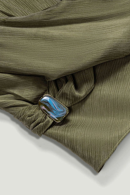 Asymmetric Halter Wrap Top