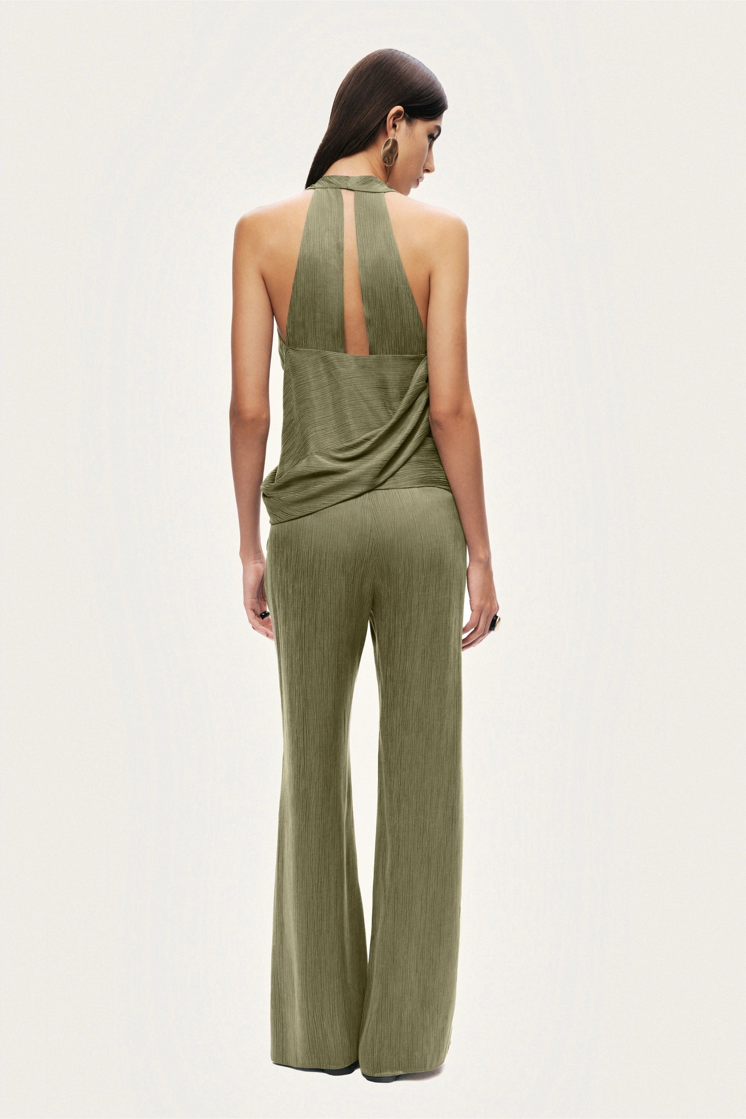 Asymmetric Halter Wrap Top