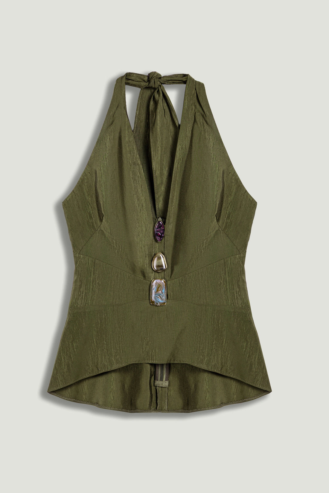 Halter Neck Peplum Top