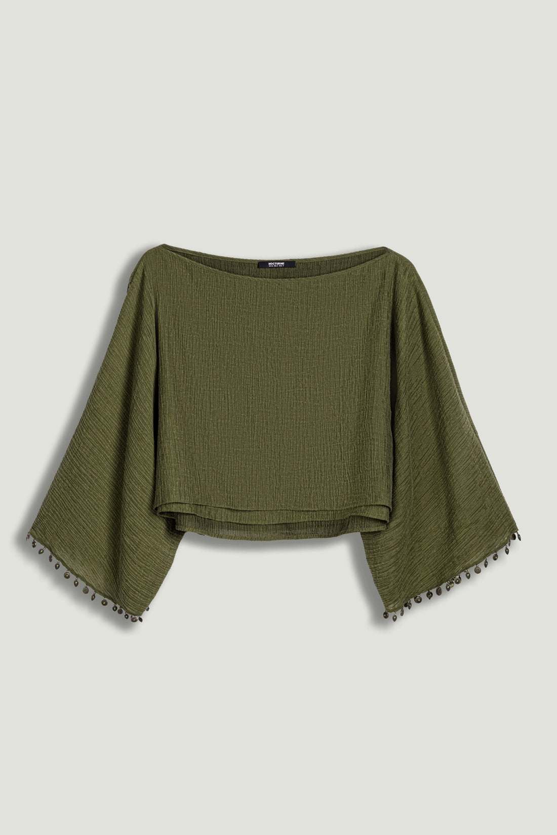 Cropped Boat-Neck Blouse