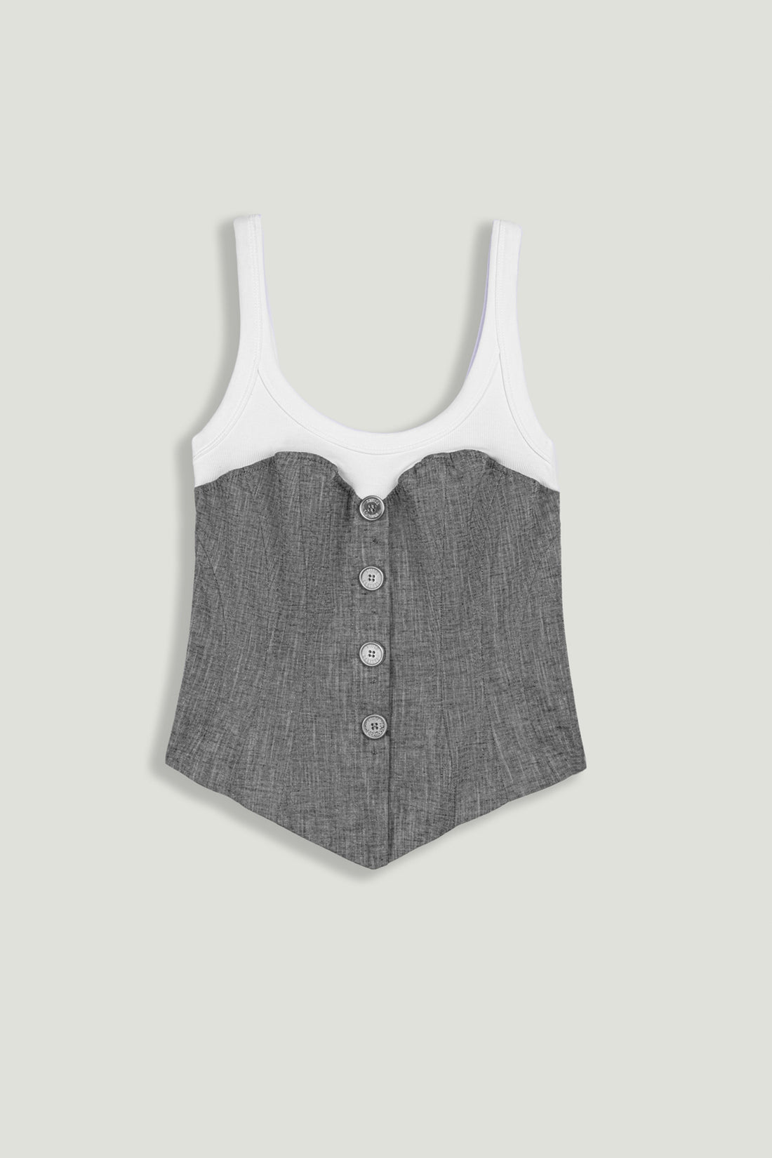 Button-Front Tailored Blouse