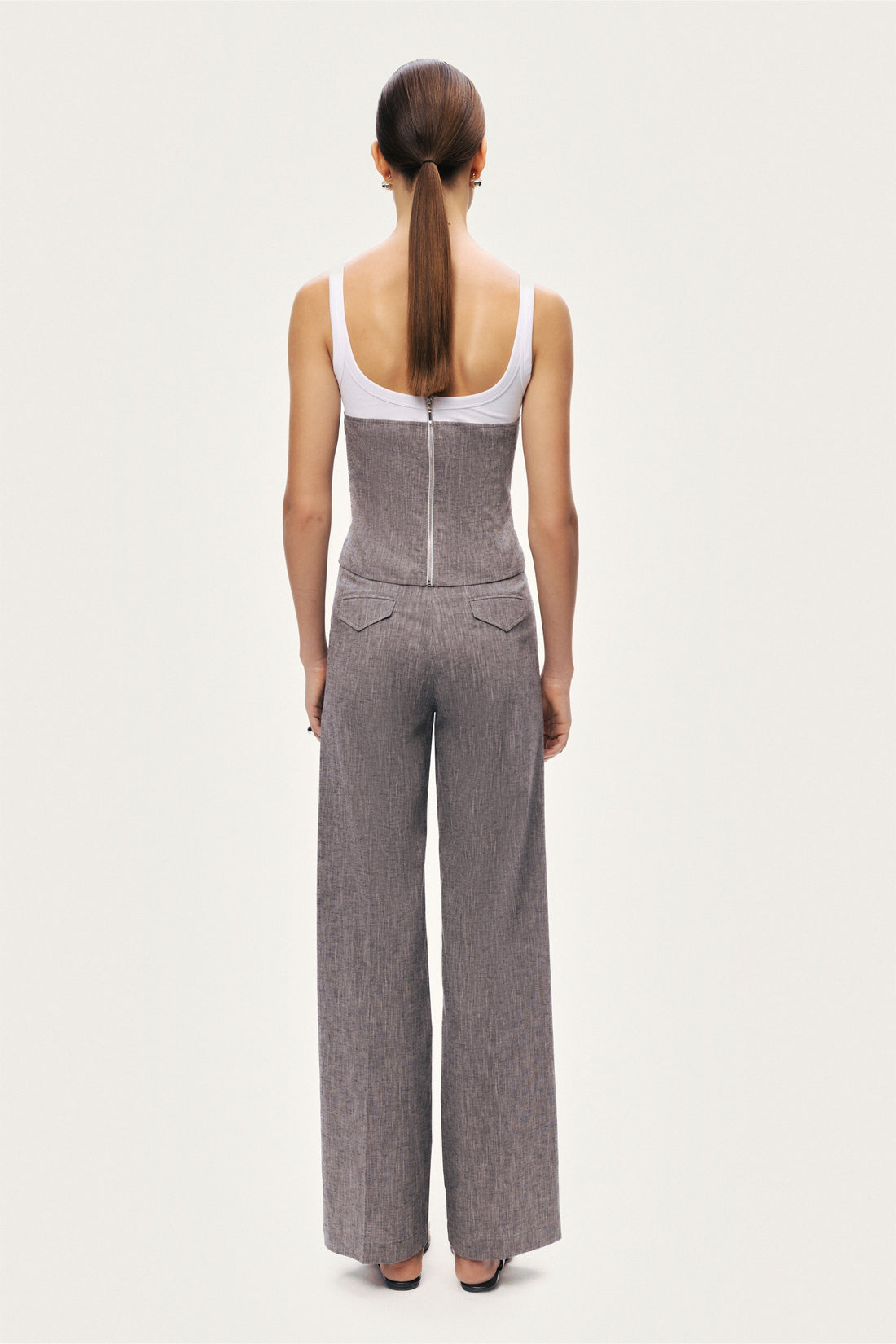 Button-Front Tailored Blouse