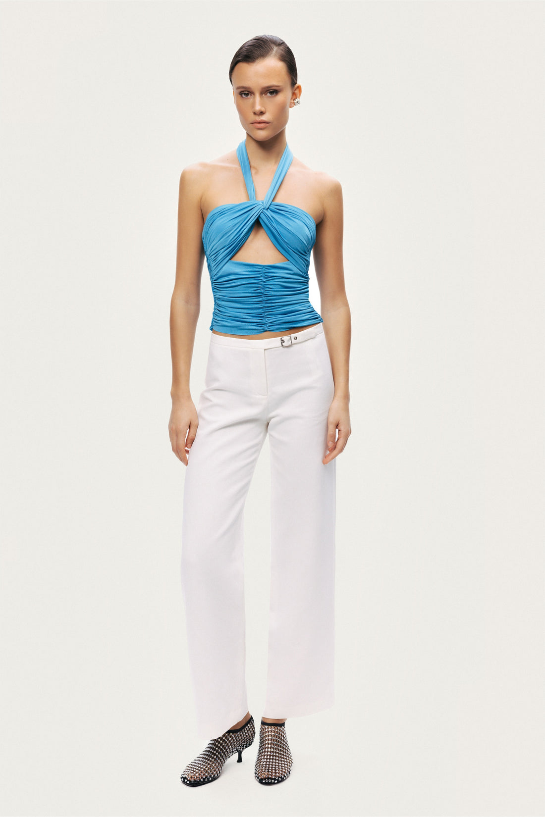 Cut-Out Draped Blouse