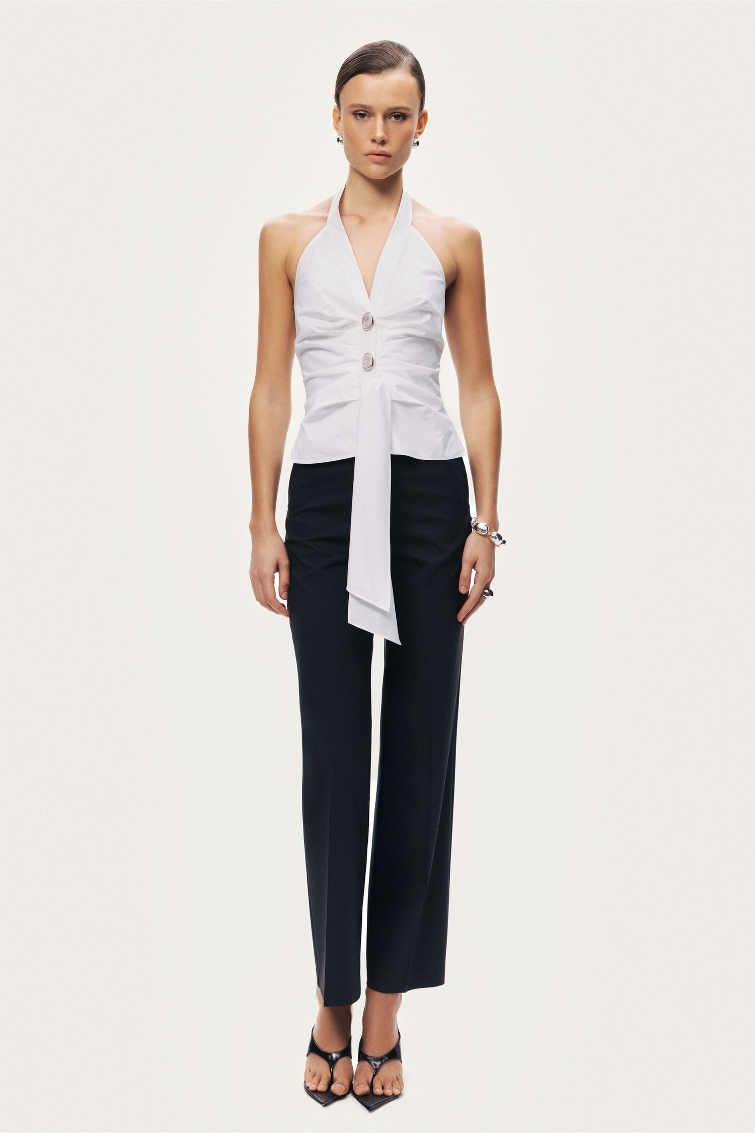 Halter Neck Tie Detail Blouse