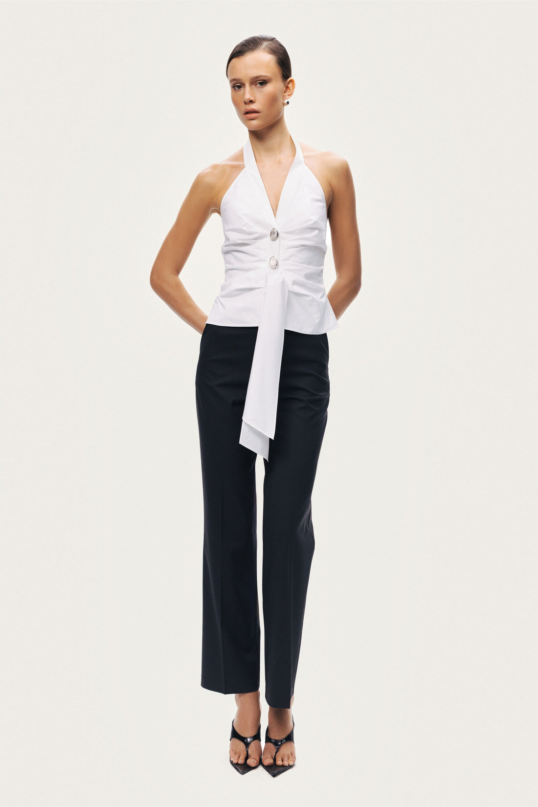 Halter Neck Tie Detail Blouse