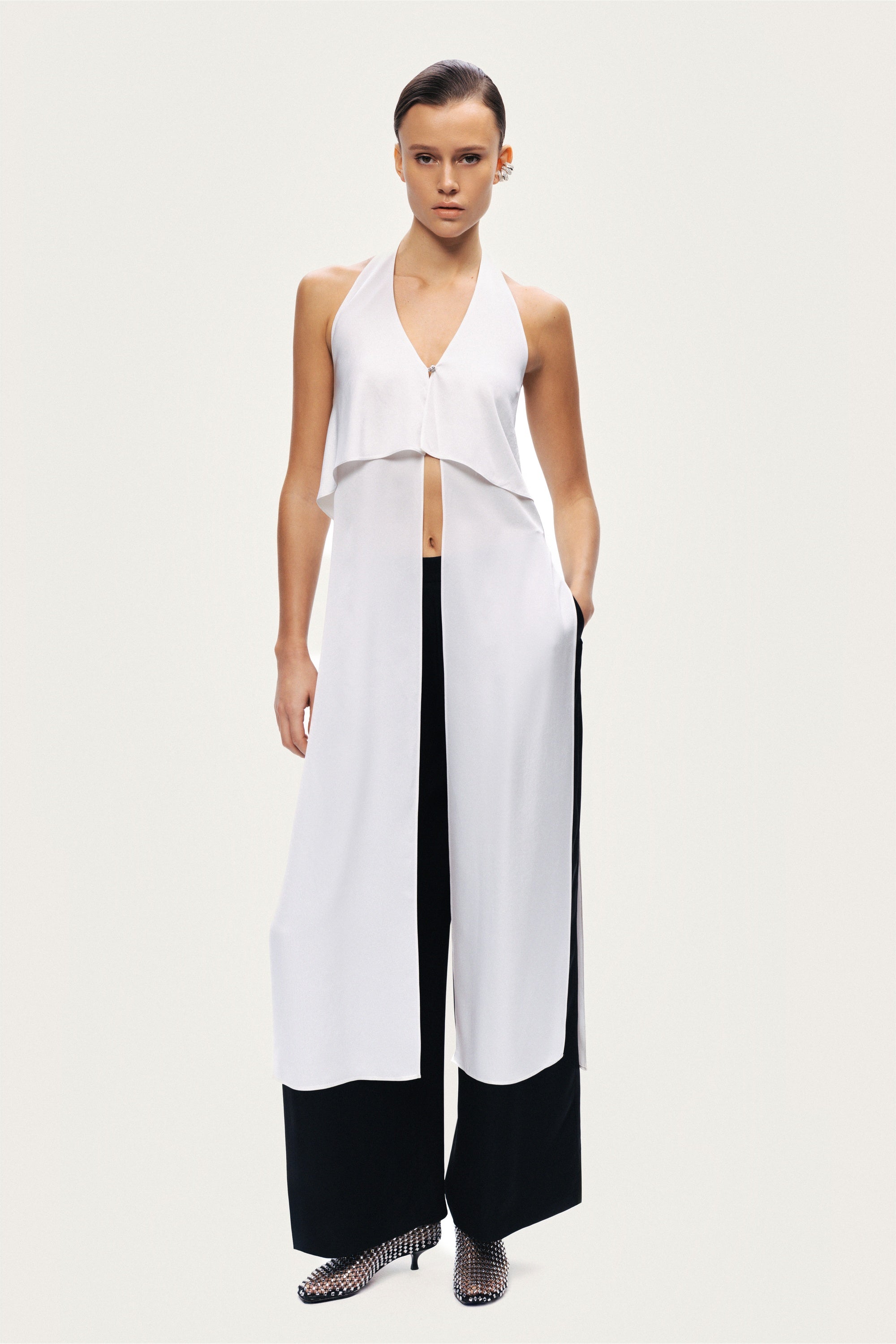 Layered Halter Blouse