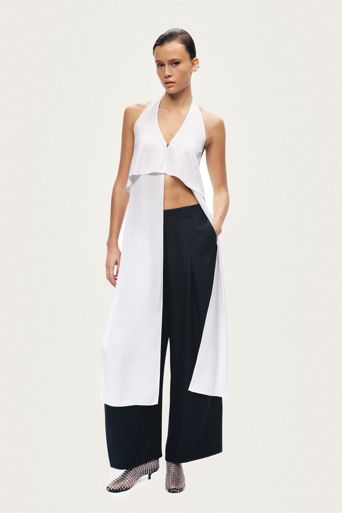Layered Halter Blouse