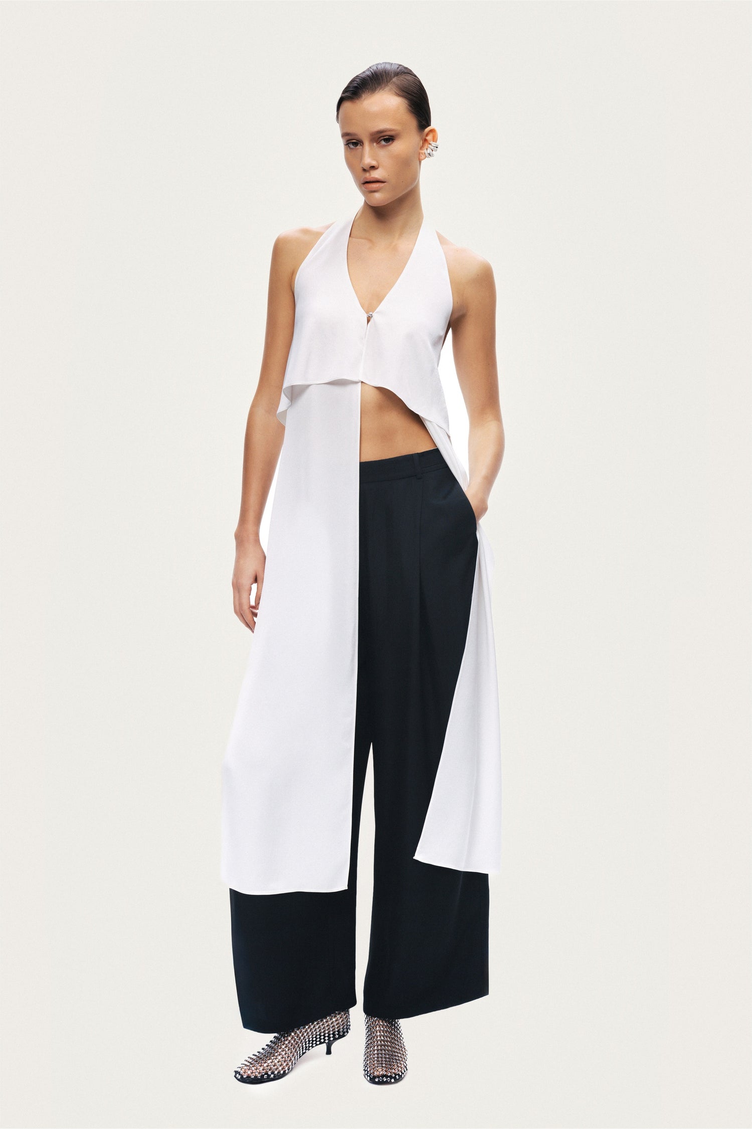 Layered Halter Blouse