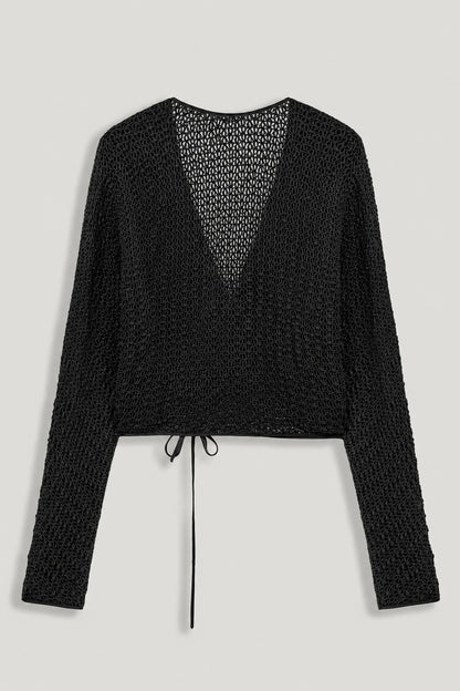 Wrap Mesh Blouse